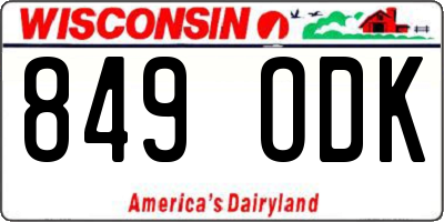 WI license plate 849ODK