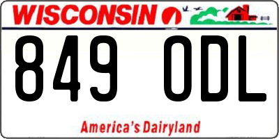 WI license plate 849ODL