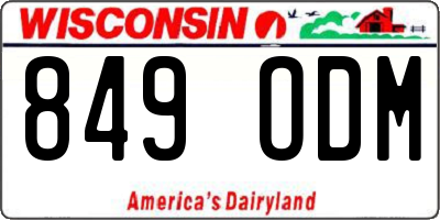 WI license plate 849ODM