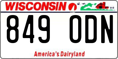 WI license plate 849ODN
