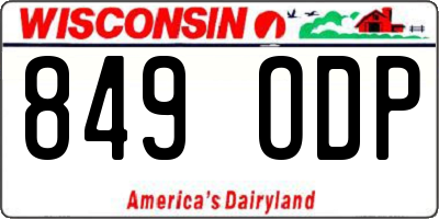 WI license plate 849ODP