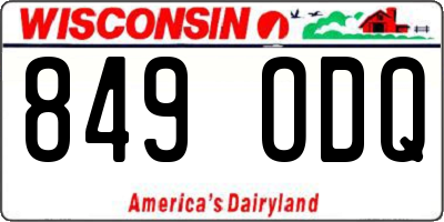 WI license plate 849ODQ