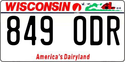 WI license plate 849ODR