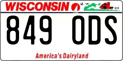 WI license plate 849ODS