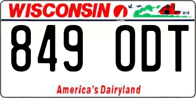 WI license plate 849ODT