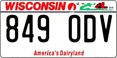 WI license plate 849ODV