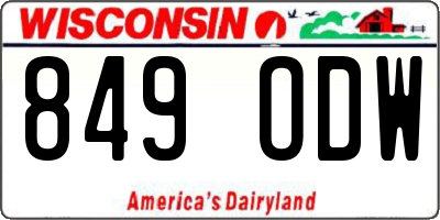 WI license plate 849ODW