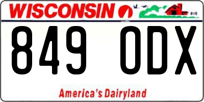 WI license plate 849ODX