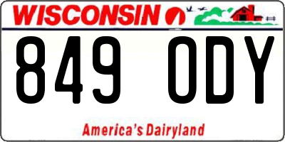 WI license plate 849ODY