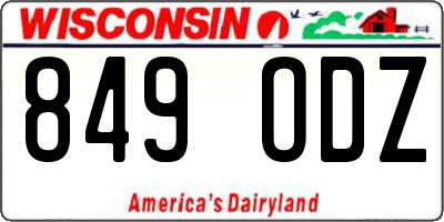 WI license plate 849ODZ