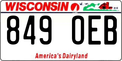 WI license plate 849OEB