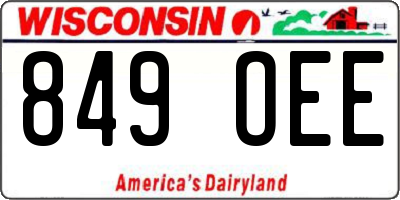WI license plate 849OEE