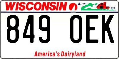 WI license plate 849OEK