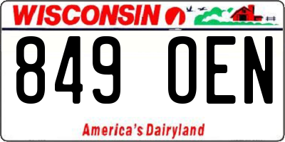 WI license plate 849OEN