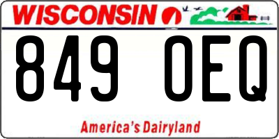 WI license plate 849OEQ