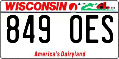 WI license plate 849OES