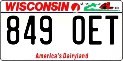 WI license plate 849OET