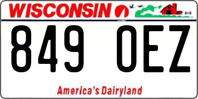 WI license plate 849OEZ