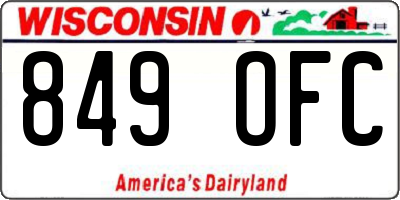 WI license plate 849OFC