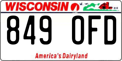 WI license plate 849OFD