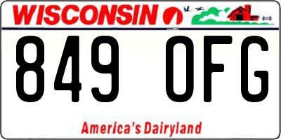 WI license plate 849OFG