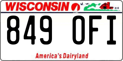 WI license plate 849OFI