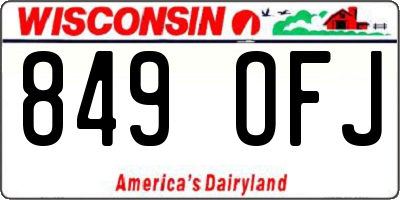 WI license plate 849OFJ