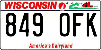 WI license plate 849OFK