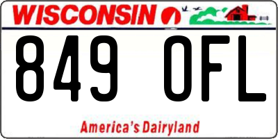 WI license plate 849OFL