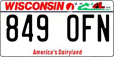 WI license plate 849OFN