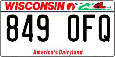 WI license plate 849OFQ