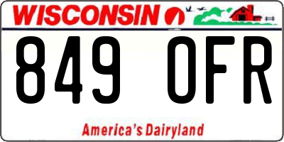 WI license plate 849OFR