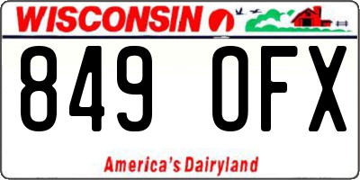 WI license plate 849OFX