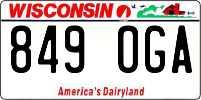 WI license plate 849OGA