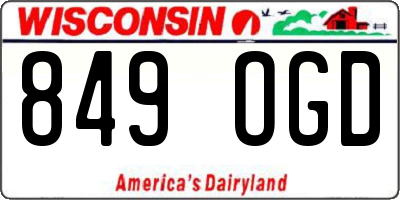 WI license plate 849OGD