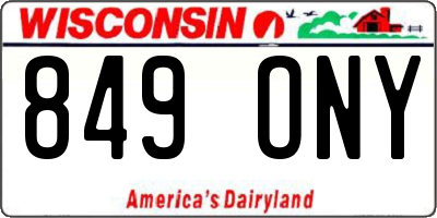 WI license plate 849ONY