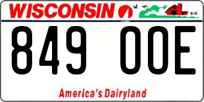 WI license plate 849OOE