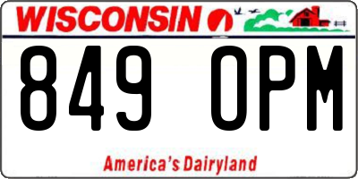 WI license plate 849OPM