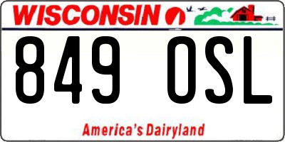 WI license plate 849OSL