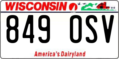 WI license plate 849OSV