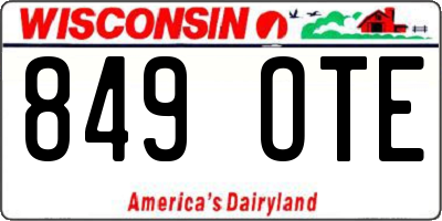 WI license plate 849OTE