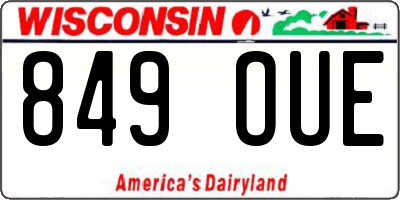 WI license plate 849OUE