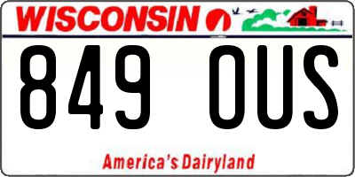 WI license plate 849OUS