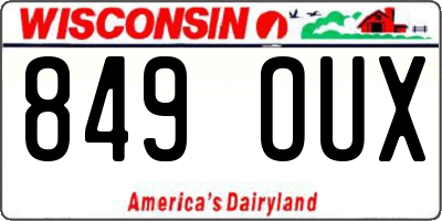 WI license plate 849OUX