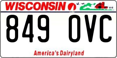 WI license plate 849OVC