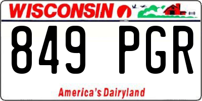 WI license plate 849PGR