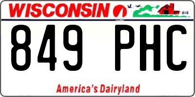 WI license plate 849PHC
