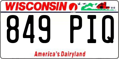 WI license plate 849PIQ