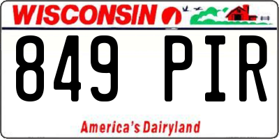 WI license plate 849PIR