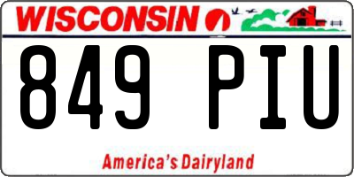 WI license plate 849PIU